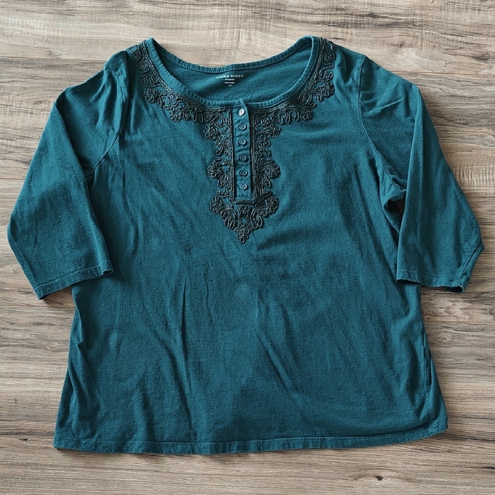 EUC Embellished Henley